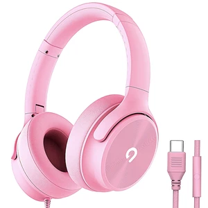 USB C Wired Over-Ear Headphones with Mic, Hi-Fi Stereo Sound, Noise-Isolating Ear Cups, Comfortable Fit for iPhone15/16, Samsung Galaxy S24/S23, Type-C Phones & Tablets (Pink) USB C Wired Over-Ear Headphones with Mic, Hi-Fi Stereo Sound, Noise-Isolating Ear Cups, Comfortable Fit for iPhone15/16, Samsung Galaxy S24/S23, Type-C Phones & Tablets (Pink)