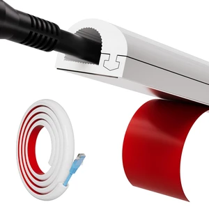 78" Side Open One Cord Hider (<1/4") for Wall Mounted Tv,Silicone Flexible Cable Cover to Hide Conceal Cords Along Wall,Wire Raceway Management Cable Concealer Channel,Electric Cord Organizer,White 78" Side Open One Cord Hider (<1/4") for Wall Mounted Tv,Silicone Flexible Cable Cover to Hide Conceal Cords Along Wall,Wire Raceway Management Cable Concealer Channel,Electric Cord Organizer,White