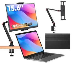 15.6 Portable Monitor with Adjustable Stand, Smart Cover, 1080P IPS Screen Screen Extender, USB-C/HDMI Port, Ultra Slim Travel Monitor with Eye Protection, Plug and Play for Laptop/PC/Mac/Android/PS5 15.6 Portable Monitor with Adjustable Stand, Smart Cover, 1080P IPS Screen Screen Extender, USB-C/HDMI Port, Ultra Slim Travel Monitor with Eye Protection, Plug and Play for Laptop/PC/Mac/Android/PS5