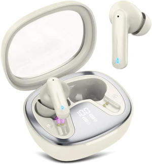 Wireless Earbuds Bluetooth 5.4 in Ear Earbuds HiFi Stereo, Off-White 4 ENC Noise Cancelling Mic, 45H, LED Display, IP7 Waterproof Ear Buds for Android/iOS, Earphones for Phone Sports Wireless Earbuds Bluetooth 5.4 in Ear Earbuds HiFi Stereo, Off-White 4 ENC Noise Cancelling Mic, 45H, LED Display, IP7 Waterproof Ear Buds for Android/iOS, Earphones for Phone Sports