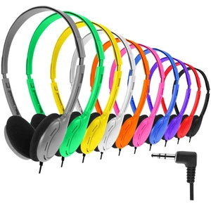 10 Pack Over Ear Headphones Corded Bulk Set 3.5mm,Multicolor On Ear Headsets Adjustable Earphones with Cord for Library Computer Lab Online Lesson Group Testing 10 Pack Over Ear Headphones Corded Bulk Set 3.5mm,Multicolor On Ear Headsets Adjustable Earphones with Cord for Library Computer Lab Online Lesson Group Testing
