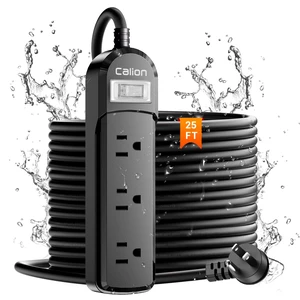 Outdoor Power Strip IPX6 Weatherproof 3 Outlets 25FT Extension Cord 3 Wide-Spaced Outlets for Outdoors 25FT, On/Off Switch, ETL Listed, Wall Mountable, Flame Retardant for Patio Garden Outdoor Power Strip IPX6 Weatherproof 3 Outlets 25FT Extension Cord 3 Wide-Spaced Outlets for Outdoors 25FT, On/Off Switch, ETL Listed, Wall Mountable, Flame Retardant for Patio Garden