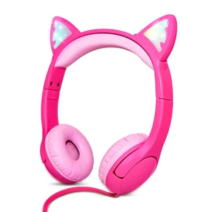 Kids Wired Headphones with Mic, LED Cat Ears Headset, Dual Audio Jack Kitty Headphones with cord, Wired kawaii earphones for toddlers, tablets, Volume limited; Adjustable headband; Comfortable Kids Wired Headphones with Mic, LED Cat Ears Headset, Dual Audio Jack Kitty Headphones with cord, Wired kawaii earphones for toddlers, tablets, Volume limited; Adjustable headband; Comfortable