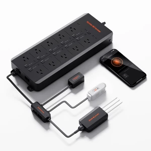 GGS AC10 Power Strip Kits 10 AC APP-Based Controls Outlets with 3 in 1 Soil Sensor, Temp Humid Light Sensor, Light Adapter, 10-port Pro Adapter, for Indoor Grow Tent Plants Garden Room GGS AC10 Power Strip Kits 10 AC APP-Based Controls Outlets with 3 in 1 Soil Sensor, Temp Humid Light Sensor, Light Adapter, 10-port Pro Adapter, for Indoor Grow Tent Plants Garden Room
