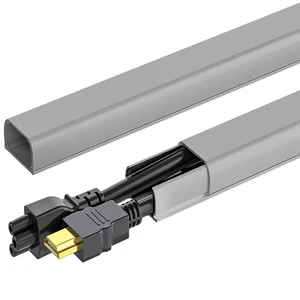 142in Wall Cord Hider for 2-3 Cords, W0.94in H0.47in, Grey Medium Cord Covers for Wires on wall, On-Wall Cord Cover Cable Concealer 142in Wall Cord Hider for 2-3 Cords, W0.94in H0.47in, Grey Medium Cord Covers for Wires on wall, On-Wall Cord Cover Cable Concealer
