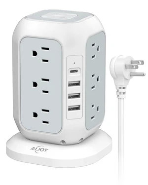 USB C Power Strip Tower Surge Protector 12 AC Outlets, 4 USB Ports (1 USB C), 10 Feet Extension Cord, USB Charging Station, For Home Office Dorm USB C Power Strip Tower Surge Protector 12 AC Outlets, 4 USB Ports (1 USB C), 10 Feet Extension Cord, USB Charging Station, For Home Office Dorm