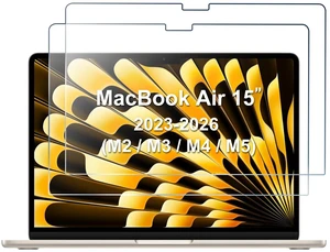 2 Pack Screen Protector for 15" MacBook Air 2026-2023 9H HD Clear Tempered Glass Anti-Scratch Bubble-Free Film Guard Screen Protector for MacBook Air 15 Inch 2026-2023 M5-M2 2 Pack Screen Protector for 15" MacBook Air 2026-2023 9H HD Clear Tempered Glass Anti-Scratch Bubble-Free Film Guard Screen Protector for MacBook Air 15 Inch 2026-2023 M5-M2