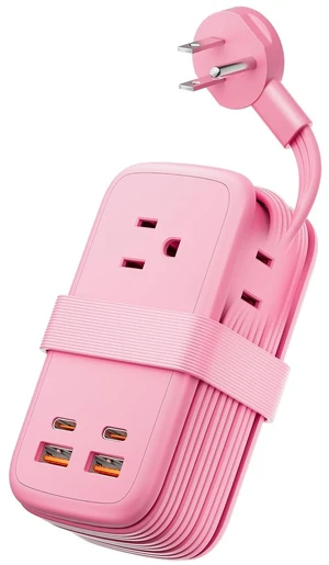GAN Ultra 65W Pink Fast Charging Station, Travel Power Strip with 3 Outlets 4 USB (2 USB C), Pink Extension Cord 4Ft, Kawaii Cute Accessories Compatible with MacBook, iPhone GAN Ultra 65W Pink Fast Charging Station, Travel Power Strip with 3 Outlets 4 USB (2 USB C), Pink Extension Cord 4Ft, Kawaii Cute Accessories Compatible with MacBook, iPhone