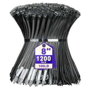 Zip Ties, 1200pcs Black Cable Zip Ties 8 Inch, Heavy Duty Plastic Wire Ties with 100lb Tensile Strength, Self-Locking Black Nylon Tie Wraps for Indoor and Outdoor Zip Ties, 1200pcs Black Cable Zip Ties 8 Inch, Heavy Duty Plastic Wire Ties with 100lb Tensile Strength, Self-Locking Black Nylon Tie Wraps for Indoor and Outdoor