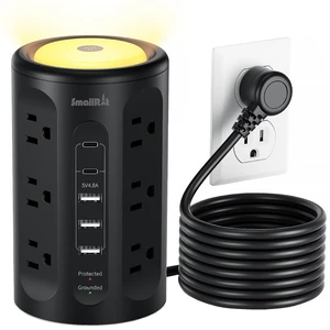 Power Strip with Night Light, Extension Cord with Multiple Outlets (12AC+3A+2C), 10 FT Desk Power Strip Tower Charging Station for Home, Office, College Dorm Essentials Power Strip with Night Light, Extension Cord with Multiple Outlets (12AC+3A+2C), 10 FT Desk Power Strip Tower Charging Station for Home, Office, College Dorm Essentials