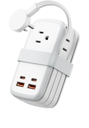 GAN Ultra 65W USB Charging Station, 7 in 1 Travel Power Strip with 3 Outlets 4 USB (2 USB C), Extension Cord 4ft, Travel Essentials, Cruise Power Strip Compatible with MacBook, iPhone, White GAN Ultra 65W USB Charging Station, 7 in 1 Travel Power Strip with 3 Outlets 4 USB (2 USB C), Extension Cord 4ft, Travel Essentials, Cruise Power Strip Compatible with MacBook, iPhone, White