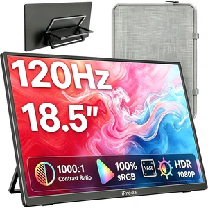 18.5 Inch Portable Monitor, HDMI USB-C Slim 120Hz Portable Gaming Monitor 1080P FHD IPS FreeSync Large Portable Monitor for Laptop MacBook Pro Air, PC, Xbox, PS4/5 Travel Monitor with Kickstand 18.5 Inch Portable Monitor, HDMI USB-C Slim 120Hz Portable Gaming Monitor 1080P FHD IPS FreeSync Large Portable Monitor for Laptop MacBook Pro Air, PC, Xbox, PS4/5 Travel Monitor with Kickstand