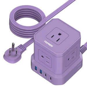 Power Strip with USB, 10 FT Flat Extension Cord with 5 Outlets, 2 USB-C & 2 USB-A, Compact Desk Charging Station for Home Office, Dorm, Hotel, Travel, 700J Surge Protection Power Strip with USB, 10 FT Flat Extension Cord with 5 Outlets, 2 USB-C & 2 USB-A, Compact Desk Charging Station for Home Office, Dorm, Hotel, Travel, 700J Surge Protection