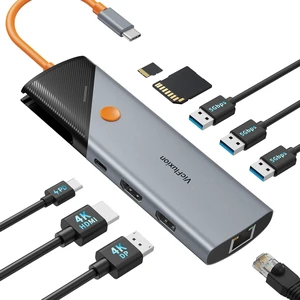 Docking Station Dual Monitor with 4K HDMI&DP Port, USB-C Hub with Ethernet 3 USB-A 3.0, SD/TF Card Readers, 4K@60Hz HDMI and DisplayPort,100W PD Charging, Ethernet, 9 Port USB C Dock for Laptop Docking Station Dual Monitor with 4K HDMI&DP Port, USB-C Hub with Ethernet 3 USB-A 3.0, SD/TF Card Readers, 4K@60Hz HDMI and DisplayPort,100W PD Charging, Ethernet, 9 Port USB C Dock for Laptop