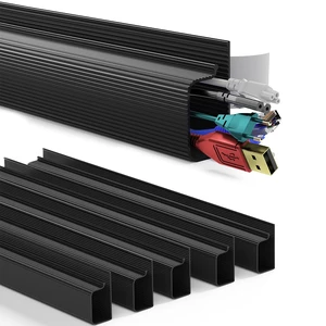 6 Pack Safe & Tidy Black Cable Management Solution - Protect Kids & Pets with Home Office Cable Management Under Desk, Cable Organizer, Cable Management Kit, Cord Organizer for Desk, 15.7in x 6 6 Pack Safe & Tidy Black Cable Management Solution - Protect Kids & Pets with Home Office Cable Management Under Desk, Cable Organizer, Cable Management Kit, Cord Organizer for Desk, 15.7in x 6