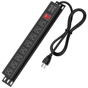 Heavy Duty Power Strip,8 Outlet Metal Power Strips Wall Mount, 1.6 inch Wide Spaced Industrial Surge Protector, Garage Outlet for Shop Workshop Power Strip with Switch & 6 FT Extension Cord, 300J Heavy Duty Power Strip,8 Outlet Metal Power Strips Wall Mount, 1.6 inch Wide Spaced Industrial Surge Protector, Garage Outlet for Shop Workshop Power Strip with Switch & 6 FT Extension Cord, 300J