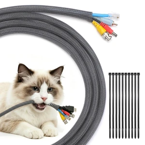 30ft - 1/2 inch Cord Protectors from Pets no Chew, Grey Split Cable Management Sleeves, Wire Loom Tubing for TV USB Cord Protector, Cord Covers for Pets Bite-Resistant 30ft - 1/2 inch Cord Protectors from Pets no Chew, Grey Split Cable Management Sleeves, Wire Loom Tubing for TV USB Cord Protector, Cord Covers for Pets Bite-Resistant