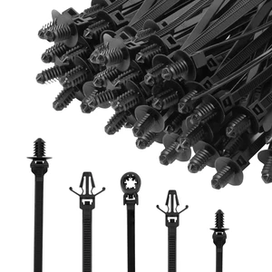 210 PCS Universal Nylon Push Mount Zip Ties Assorted Sizes, Heavy Duty Nylon Push Mount Self Locking UV Resistant Wire Ties, 5 Most Popular Sizes,for Indoor Wire Tying Construction Auto 210 PCS Universal Nylon Push Mount Zip Ties Assorted Sizes, Heavy Duty Nylon Push Mount Self Locking UV Resistant Wire Ties, 5 Most Popular Sizes,for Indoor Wire Tying Construction Auto