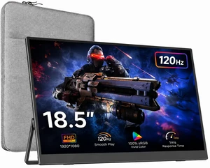18.5 Inch Large Portable Monitor for Laptop, 120Hz 1080P FHD IPS Portable Travel Second Screen Display for/Phone/Xbox PS4/5, 125% sRGB, Dual Speakers, VESA & Storage Bag (18.5 inch'') 18.5 Inch Large Portable Monitor for Laptop, 120Hz 1080P FHD IPS Portable Travel Second Screen Display for/Phone/Xbox PS4/5, 125% sRGB, Dual Speakers, VESA & Storage Bag (18.5 inch'')