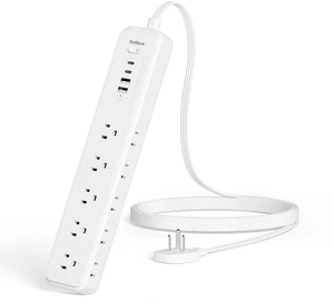 Power Strip Surge Protector,15 Outlets 4 USB 2 USB-C,5Ft Flat Plug,White 15 AC Outlets,4 USB Ports 2 USB-C 2 USB-A,1080J Surge,Wall Mountable,5Ft Cord,16AWG,Overload Protection,3-Side Design Power Strip Surge Protector,15 Outlets 4 USB 2 USB-C,5Ft Flat Plug,White 15 AC Outlets,4 USB Ports 2 USB-C 2 USB-A,1080J Surge,Wall Mountable,5Ft Cord,16AWG,Overload Protection,3-Side Design