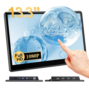 13.3'' Portable Touch Screen Monitor,HDMI VGA USB-B for PC MacBook (dark) 10-point touch,Quick response,Dual-Speaker,178°viewing angle,400nits,2000:1,VESA,72%NTSC,IPS,Phone PS Xbox 13.3'' Portable Touch Screen Monitor,HDMI VGA USB-B for PC MacBook (dark) 10-point touch,Quick response,Dual-Speaker,178°viewing angle,400nits,2000:1,VESA,72%NTSC,IPS,Phone PS Xbox