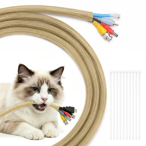 30ft - 1/2 inch Cord Protectors from Pets no Chew, Gold Split Cable Management Sleeves, Wire Loom Tubing for TV USB Cord Protector, Cord Covers for Pets Bite-Resistant 30ft - 1/2 inch Cord Protectors from Pets no Chew, Gold Split Cable Management Sleeves, Wire Loom Tubing for TV USB Cord Protector, Cord Covers for Pets Bite-Resistant