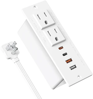 30W USB C Recessed Power Strip,Flat Plug Power Strip,2 Outlets 4 USB Ports,Furniture Flush Mount Desk Outlet,Recessed Outlet for Side Table/Sofa Table,10ft Cord White 30W USB C Recessed Power Strip,Flat Plug Power Strip,2 Outlets 4 USB Ports,Furniture Flush Mount Desk Outlet,Recessed Outlet for Side Table/Sofa Table,10ft Cord White