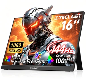16'' 144Hz Portable Gaming Monitor, 1080P Travel Monitor for Laptop Free-Sync HDR Monitor with Kickstand, USB-C HDMI IPS Second Screen for Laptop MacBook Phone PS5 Xbox Switch, VESA Mountable 16'' 144Hz Portable Gaming Monitor, 1080P Travel Monitor for Laptop Free-Sync HDR Monitor with Kickstand, USB-C HDMI IPS Second Screen for Laptop MacBook Phone PS5 Xbox Switch, VESA Mountable