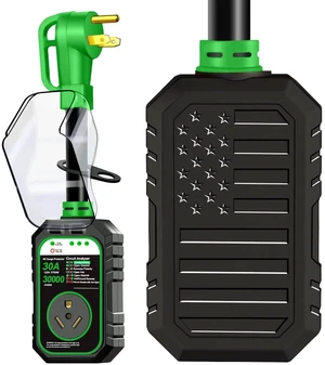 30000J 30Amp RV Surge Protector 30 Amp Flag Design - Upgraded Power Surges Voltage Protection Circuit Analyzer IP68 Waterproof Cover for 30A RVS Camper Trailer Must Haves (30Amp, Green) 30000J 30Amp RV Surge Protector 30 Amp Flag Design - Upgraded Power Surges Voltage Protection Circuit Analyzer IP68 Waterproof Cover for 30A RVS Camper Trailer Must Haves (30Amp, Green)