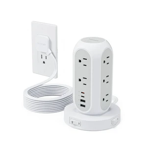 Surge Protector Power Strip with 1050J, Individual Switches, 15 Ft 11 Outlets, 4 USB Ports (2 USB C), Flat Extension Cord, 20W Charging Station for Multiple Devices, for Office, Dorm Room Surge Protector Power Strip with 1050J, Individual Switches, 15 Ft 11 Outlets, 4 USB Ports (2 USB C), Flat Extension Cord, 20W Charging Station for Multiple Devices, for Office, Dorm Room