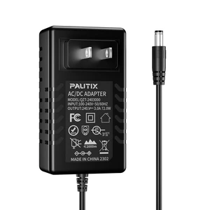 24V DC Power Supply Adapter 24Volt 3A 72W AC to DC Converter Transformer 100-240V AC Input with 5.5 x 2.1mm US Plug for LED Strip, CCTV Camera 24V DC Power Supply Adapter 24Volt 3A 72W AC to DC Converter Transformer 100-240V AC Input with 5.5 x 2.1mm US Plug for LED Strip, CCTV Camera