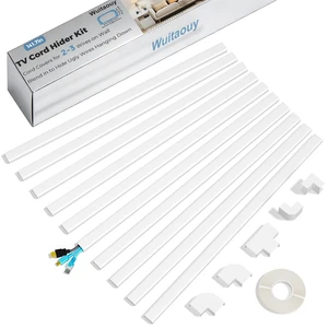 TV Cord Hider Wall, 141.7in Cord Covers for 2-3 Wires on Wall, Paintable Cable Hider Wire Covers for Cords on Wall, Self-Adhesive Cord Hider for Wall Mount Tv to Hide Cords, W0.94 H0.47in, White TV Cord Hider Wall, 141.7in Cord Covers for 2-3 Wires on Wall, Paintable Cable Hider Wire Covers for Cords on Wall, Self-Adhesive Cord Hider for Wall Mount Tv to Hide Cords, W0.94 H0.47in, White