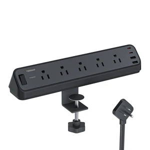 Desk Clamp Power Strip 6 Ft with 2100J Surge Protector, Black 5 Outlets and 4 USB (2 USB C) Desk Charging Station, Flat Plug Extension Cord with Multiple Outlets for Home Office Dorm Room Desk Clamp Power Strip 6 Ft with 2100J Surge Protector, Black 5 Outlets and 4 USB (2 USB C) Desk Charging Station, Flat Plug Extension Cord with Multiple Outlets for Home Office Dorm Room