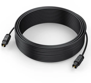 Optical Audio Cable 35 feet, SPDIF Toslink for TV PS4 to Soundbar etc. Fiber Optic Super-Thin Cord Optical Audio Cable 35 feet, SPDIF Toslink for TV PS4 to Soundbar etc. Fiber Optic Super-Thin Cord