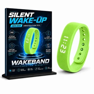 Vibrating Alarm Watch for Heavy Sleepers,Silent Wake up Alarm Wrist Powerful Wrist Vibrating Alarm,For Hearing impaired,20-Day Battery,Comfort Silicone Loop,Ideal For Couples,Shared SpaceDorms Vibrating Alarm Watch for Heavy Sleepers,Silent Wake up Alarm Wrist Powerful Wrist Vibrating Alarm,For Hearing impaired,20-Day Battery,Comfort Silicone Loop,Ideal For Couples,Shared SpaceDorms