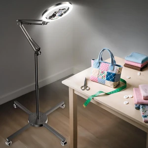 Ring Light with Stand & Lockable Wheels, Ring Light Tripod for iPhone with Phone Holder for Video Recording, Overhead Phone Mount, 30 Lighting Combinations, Perfect for Crafts/Live Streaming/Tutorials Ring Light with Stand & Lockable Wheels, Ring Light Tripod for iPhone with Phone Holder for Video Recording, Overhead Phone Mount, 30 Lighting Combinations, Perfect for Crafts/Live Streaming/Tutorials