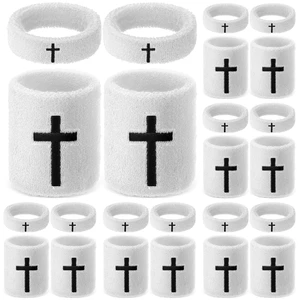 Cross Bicep & Wrist Bands Absorbent Sweatband Set Christian, Breathable Soft Cotton, Wristbands Armbands for Football Baseball Players Sports Accessories, Men and Women Cross Bicep & Wrist Bands Absorbent Sweatband Set Christian, Breathable Soft Cotton, Wristbands Armbands for Football Baseball Players Sports Accessories, Men and Women