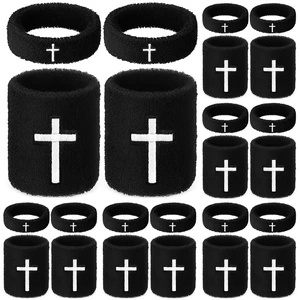 Cross Bicep & Wrist Bands Absorbent Sweatband Set Christian, Breathable Soft Cotton, Wristbands Armbands for Football Baseball Players Sports Accessories, Men and Women Cross Bicep & Wrist Bands Absorbent Sweatband Set Christian, Breathable Soft Cotton, Wristbands Armbands for Football Baseball Players Sports Accessories, Men and Women