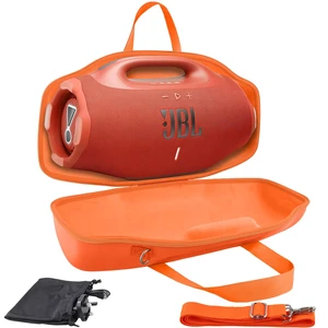 Hard Case for JBL Boombox 4 Portable Bluetooth Speaker, Orange Velvet Accessory Pouch, Integrated Handle Slot, Cable Organization, Shoulder Strap, Soft Velvet Lining, Secure Carrying Hard Case for JBL Boombox 4 Portable Bluetooth Speaker, Orange Velvet Accessory Pouch, Integrated Handle Slot, Cable Organization, Shoulder Strap, Soft Velvet Lining, Secure Carrying