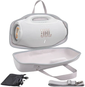 Hard Case for JBL Boombox 4 Portable Bluetooth Speaker, White Velvet Accessory Pouch, Integrated Handle Slot, Cable Organization, Shoulder Strap, Soft Velvet Lining, Secure Carrying Hard Case for JBL Boombox 4 Portable Bluetooth Speaker, White Velvet Accessory Pouch, Integrated Handle Slot, Cable Organization, Shoulder Strap, Soft Velvet Lining, Secure Carrying