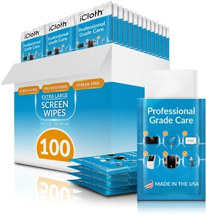XL Screen Cleaning Wipes, Lint-Free and Streak-Free, Fast-Drying, Removes Dust, Fingerprints, and Smudges (100 XL Wipes) XL Screen Cleaning Wipes, Lint-Free and Streak-Free, Fast-Drying, Removes Dust, Fingerprints, and Smudges (100 XL Wipes)