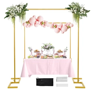 8.2FT Square Arch Backdrop Stand, Metal Wedding Balloon Arch Stand | Gold,Extra 2 Clamps for Table Rod Stand Use,Adjustable 3FT-8FT Length 3.3FT-8FT Height,For Wedding Birthday Party Decoration 8.2FT Square Arch Backdrop Stand, Metal Wedding Balloon Arch Stand | Gold,Extra 2 Clamps for Table Rod Stand Use,Adjustable 3FT-8FT Length 3.3FT-8FT Height,For Wedding Birthday Party Decoration