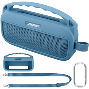 Soft Silicone Case for Bose SoundLink Flex 2nd Gen, Blue Skin-Friendly Handle, Adjustable Shoulder Strap, Crossbody Carrying, Aluminum Carabiner, Lightweight Soft Silicone Case for Bose SoundLink Flex 2nd Gen, Blue Skin-Friendly Handle, Adjustable Shoulder Strap, Crossbody Carrying, Aluminum Carabiner, Lightweight