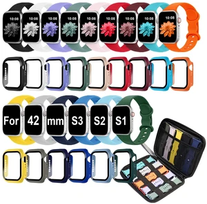 15Pack Silicone Watch Band Case with Screen Protector for Apple Watch Soft Silicone,Skin-Friendly,Sweat-Proof,Wireless Charging Compatible,Storage Case, for Series 11/10/9/8/7/6/5/4/SE(38-46mm) 15Pack Silicone Watch Band Case with Screen Protector for Apple Watch Soft Silicone,Skin-Friendly,Sweat-Proof,Wireless Charging Compatible,Storage Case, for Series 11/10/9/8/7/6/5/4/SE(38-46mm)