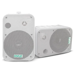 Dual Waterproof Outdoor Speaker System - 6.5 Inch Pair of Weatherproof Wall/Ceiling Mounted Speakers w/Heavy Duty Grill, Universal Mount - for Use in the Pool, Patio, Indoor - PDWR50W (White) Dual Waterproof Outdoor Speaker System - 6.5 Inch Pair of Weatherproof Wall/Ceiling Mounted Speakers w/Heavy Duty Grill, Universal Mount - for Use in the Pool, Patio, Indoor - PDWR50W (White)
