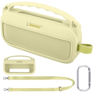 Soft Silicone Case for Bose SoundLink Flex 2nd Gen, Yellow Skin-Friendly Handle, Adjustable Shoulder Strap, Crossbody Carrying, Aluminum Carabiner, Lightweight Soft Silicone Case for Bose SoundLink Flex 2nd Gen, Yellow Skin-Friendly Handle, Adjustable Shoulder Strap, Crossbody Carrying, Aluminum Carabiner, Lightweight