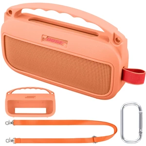 Soft Silicone Case for Bose SoundLink Flex 2nd Gen, Orange Skin-Friendly Handle, Adjustable Shoulder Strap, Crossbody Carrying, Aluminum Carabiner, Lightweight Soft Silicone Case for Bose SoundLink Flex 2nd Gen, Orange Skin-Friendly Handle, Adjustable Shoulder Strap, Crossbody Carrying, Aluminum Carabiner, Lightweight