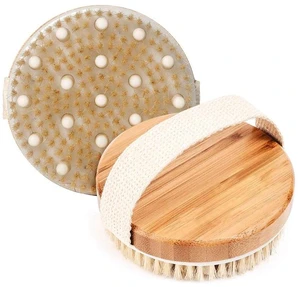 Dry Body Brush - Natural Bristle Exfoliating Brush for Skin Renewal, Soft Bristles Antiskid Wooden Exfoliator Massage Body Scrubber Brush Dry Body Brush - Natural Bristle Exfoliating Brush for Skin Renewal, Soft Bristles Antiskid Wooden Exfoliator Massage Body Scrubber Brush