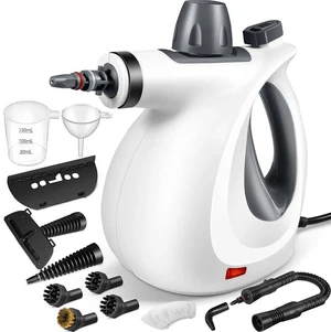 Handheld Pressurized Steam Cleaner with 12-Piece Accessory Set, Multi-Surface Steamer for Cleaning, All Natural Steam Cleaner for Home, Upholstery, Car, Floor, Kitchen and More Handheld Pressurized Steam Cleaner with 12-Piece Accessory Set, Multi-Surface Steamer for Cleaning, All Natural Steam Cleaner for Home, Upholstery, Car, Floor, Kitchen and More