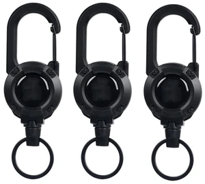 Retractable Keychain 3 Pieces Heavy Duty Carabiner Badge Holder Retractable Badge Reel ID Holder Extendable Key Ring Key Holder for 8 oz ABS Casing with 24 inches Steel Cord Retractable Keychain 3 Pieces Heavy Duty Carabiner Badge Holder Retractable Badge Reel ID Holder Extendable Key Ring Key Holder for 8 oz ABS Casing with 24 inches Steel Cord